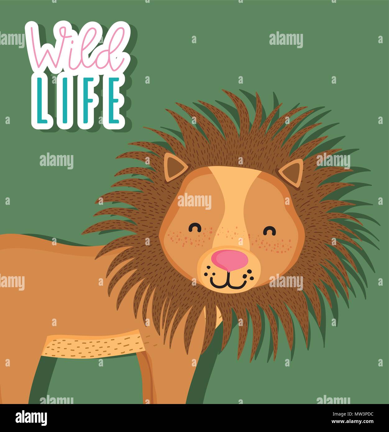Lion cute wildlife Stock Vector Image & Art - Alamy