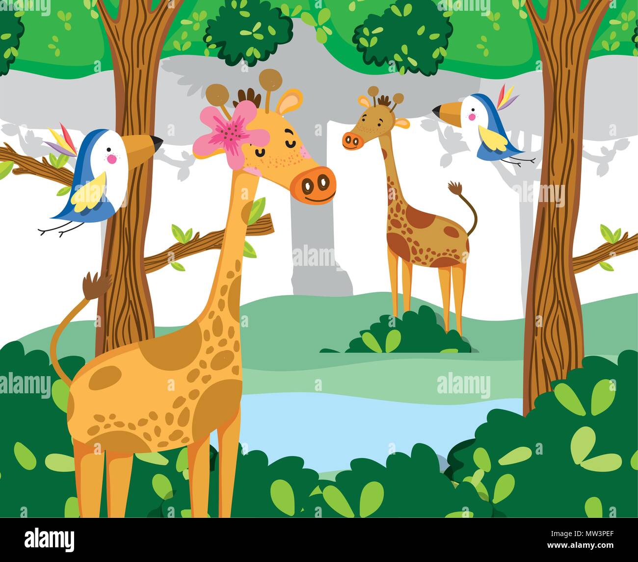 Cute wildlife animals Stock Vector Image & Art - Alamy