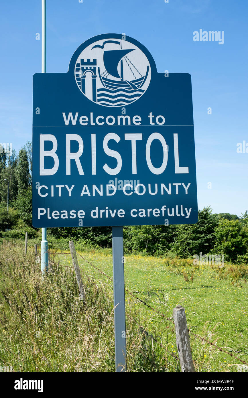 to Bristol City and County Sign Stock Photo Alamy