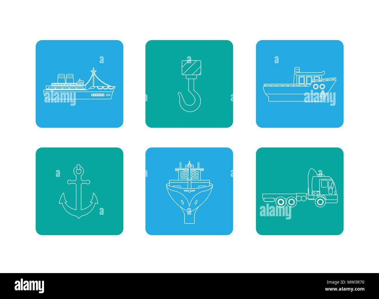Shipping container ship anchor Stock Vector Images - Alamy