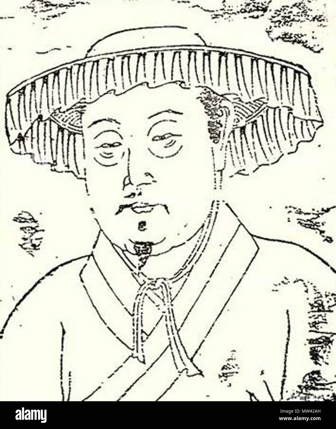 . English: Drawing of Zhang Yanghao (1270 - 1329), Yuan Dynasty poet and official. 16 July 2010, 21:20:29. Unknown 661 Zhang Yanghao Drawing Stock Photo