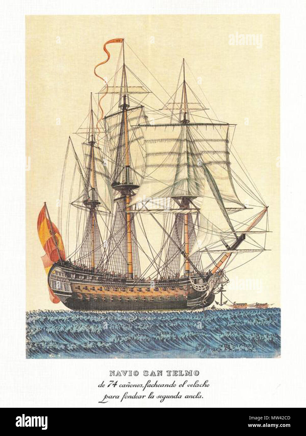 . Español: Navío San Telmo de la Armada Española, realizado por Alejo Berlinguero (1750-1810), museo naval de Madrid . 19 July 2010. Alejo Berlinguero (1746-1805) 542 SanTelmoAlejoBerlingueromuseonavalmadrid Stock Photo