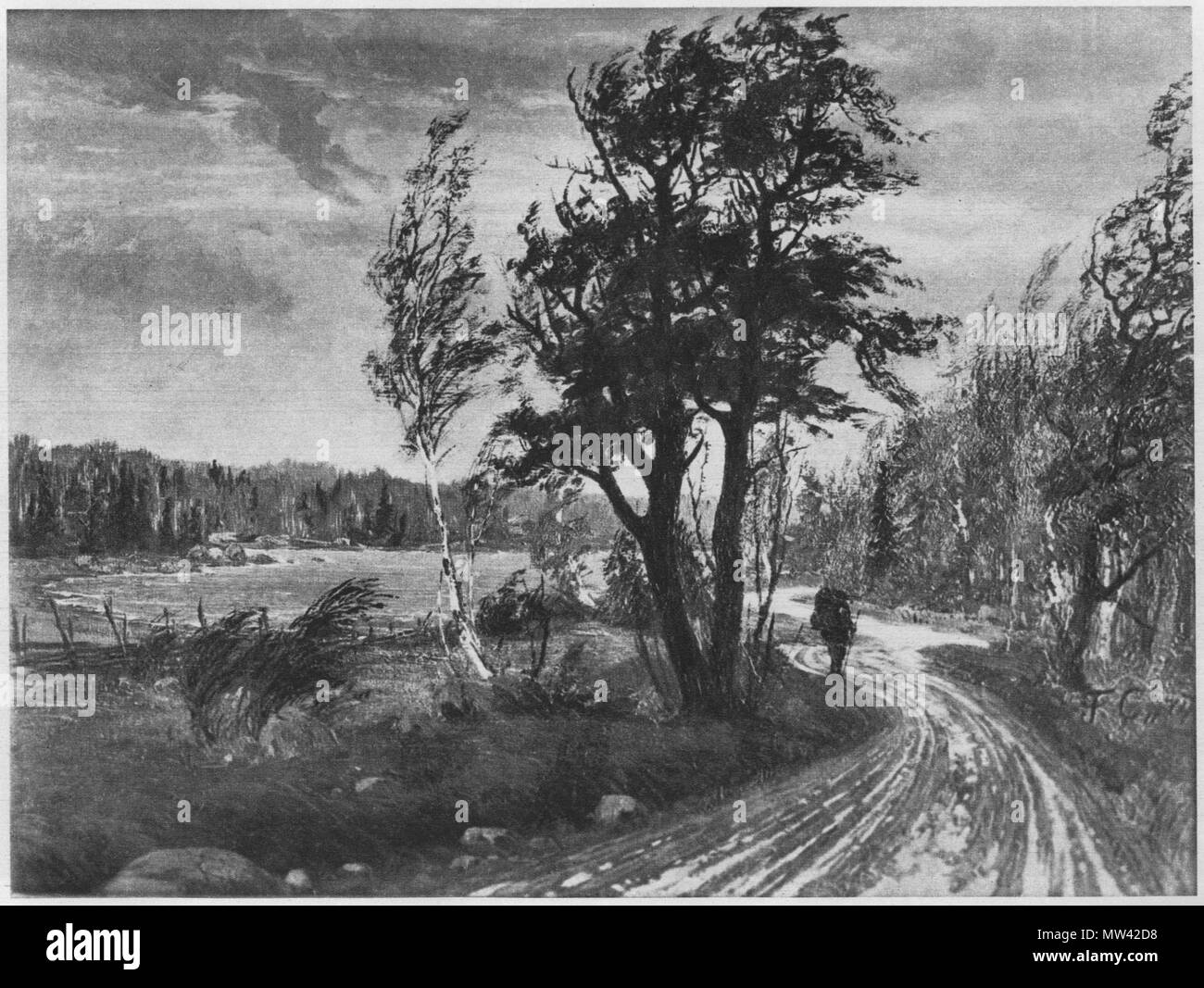 .  Deutsch: Herbstlandschaft. (Beschreibung lt. Quelle)  . 1874  202 Fanny Churberg Herbstlandschaft Stock Photo