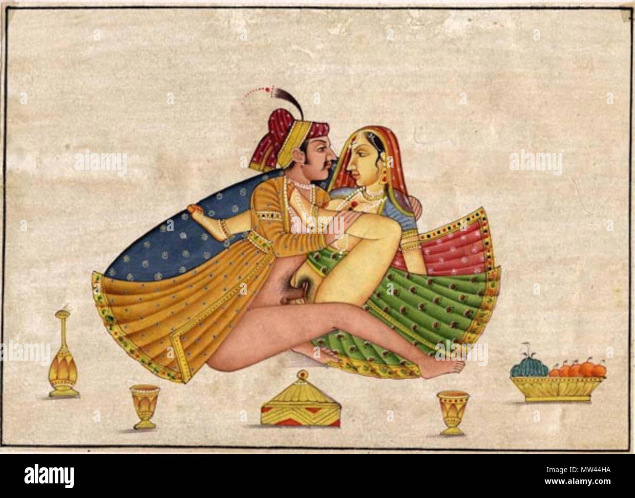 . Kama Sutra Illustration . 19th Century?. Unknown 333 KamaSutra34 Stock Photo