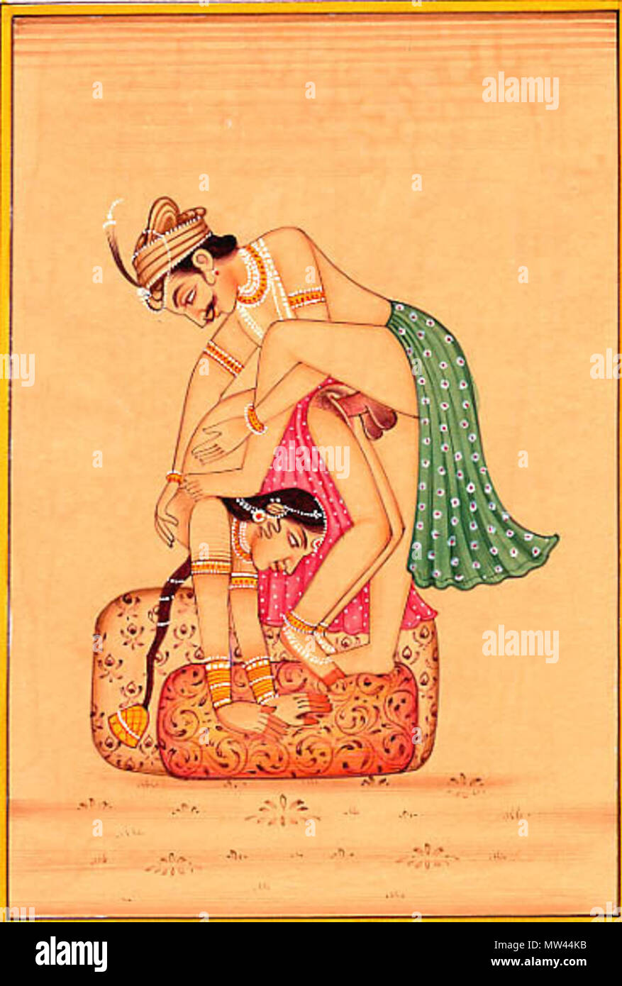 . Kama Sutra Illustration . 19th Century?. Unknown 333 KamaSutra45 Stock Photo