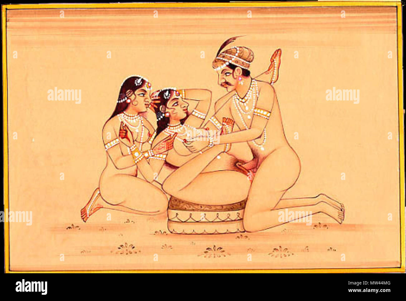 . Kama Sutra Illustration . 19th Century?. Unknown 333 KamaSutra43 Stock Photo