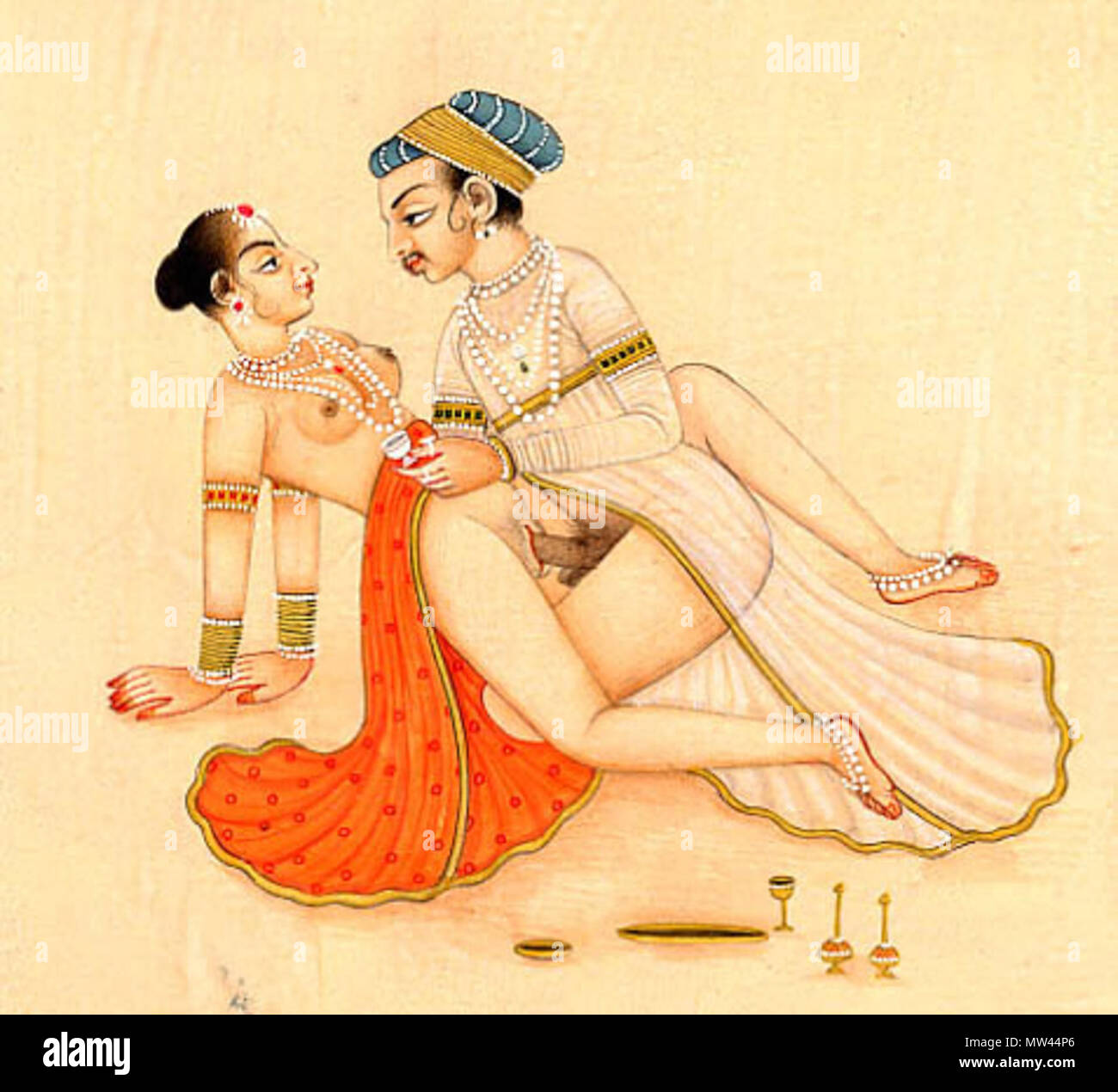 . Kama Sutra Illustration . 19th Century?. Unknown 333 KamaSutra44 Stock Photo