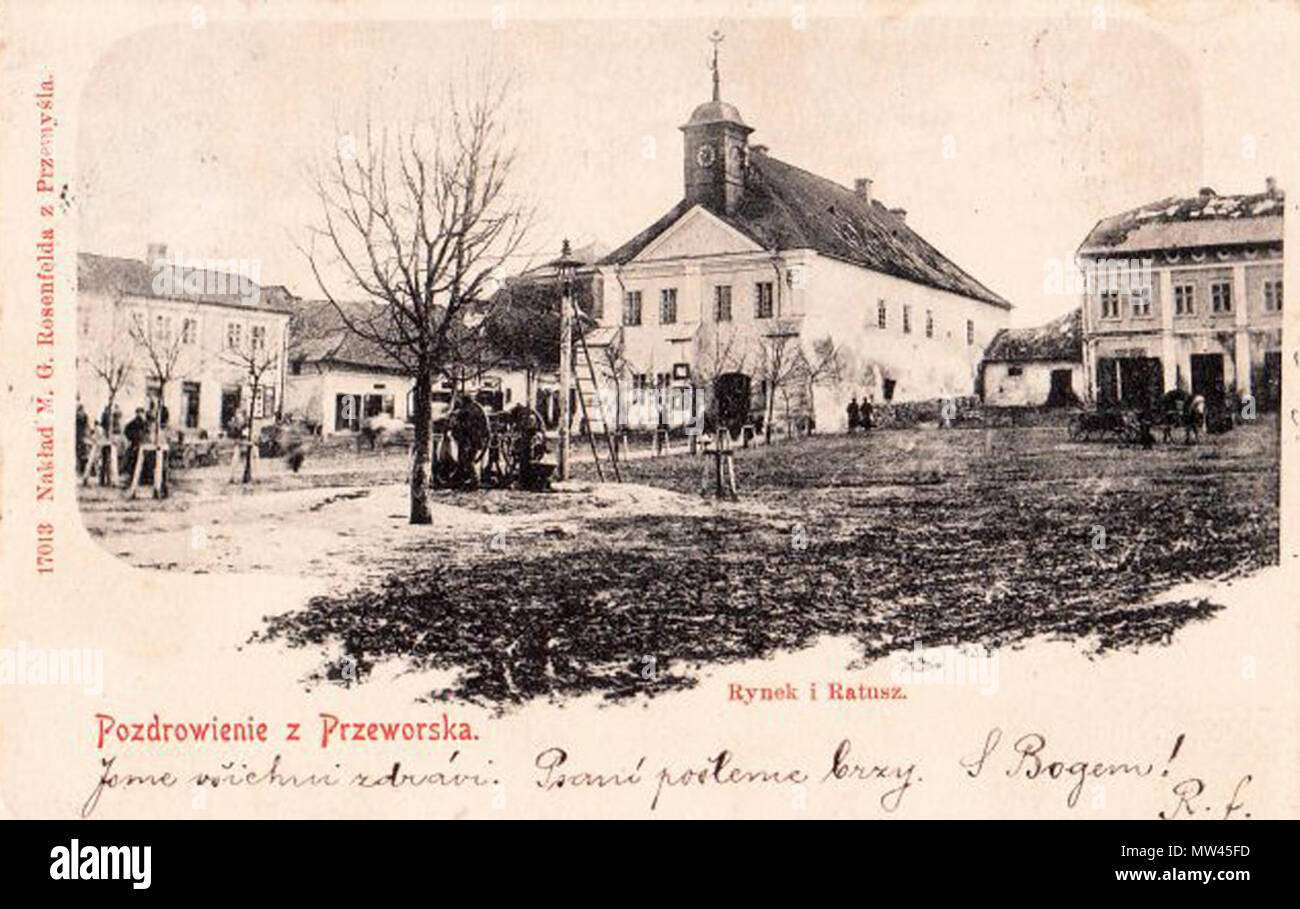 . Polski: Ratusz w Przeworsku (przed 1910) - fot. archiwalna . 17 March 2011, 17:01:27. Unknown 490 POL Przeworsk Ratusz4 Stock Photo