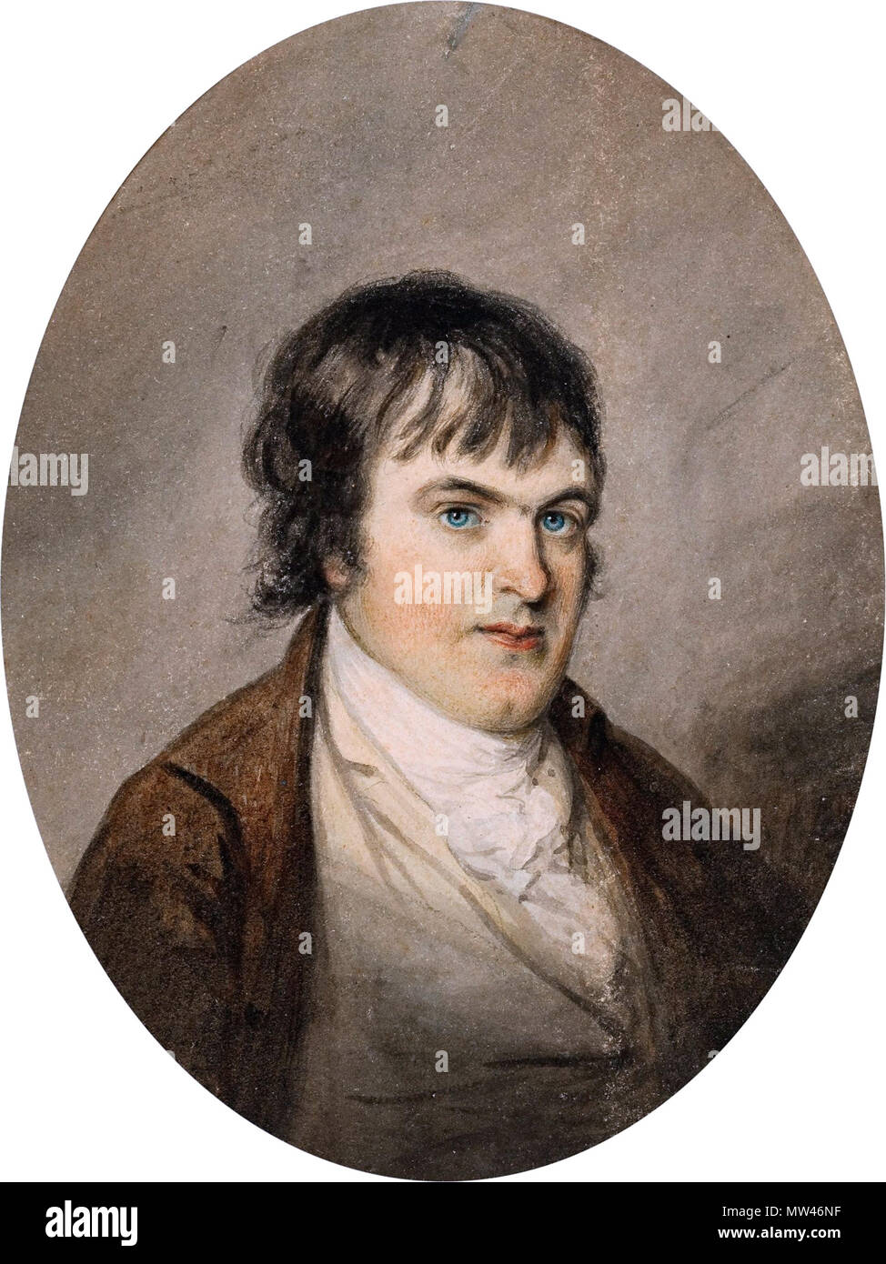 . English: John Glover, presumed self portrait watercolour on paper 16.4 x 12.5 cm ca 1792  . circa 1792. Attributed to John Glover 320 John Glover, attributed to John Glover Stock Photo