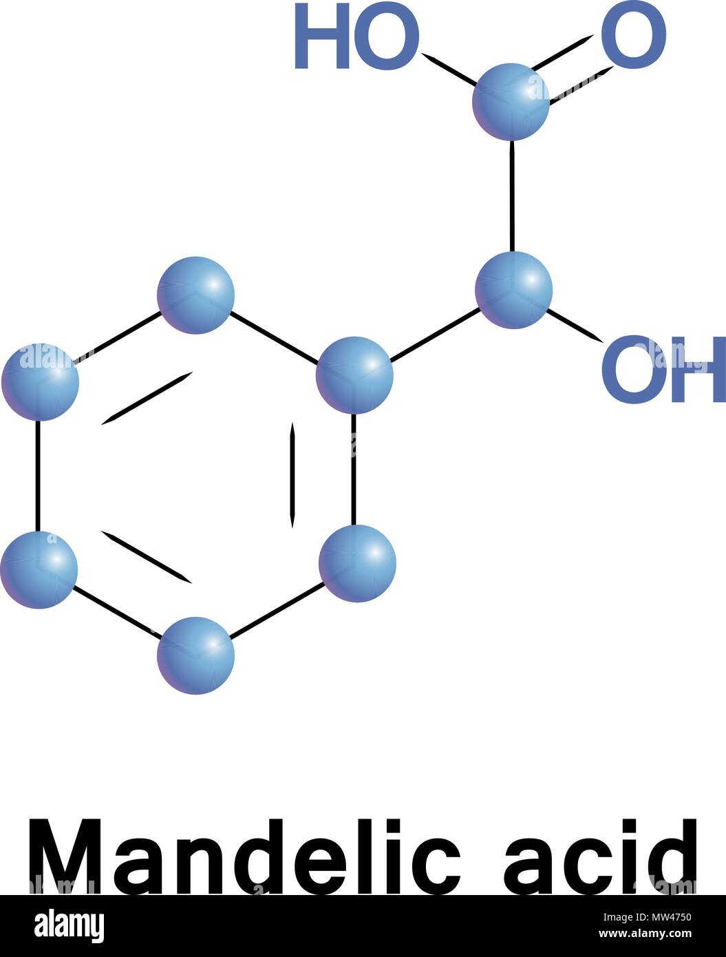 Mandelic acid molecule Stock Vector