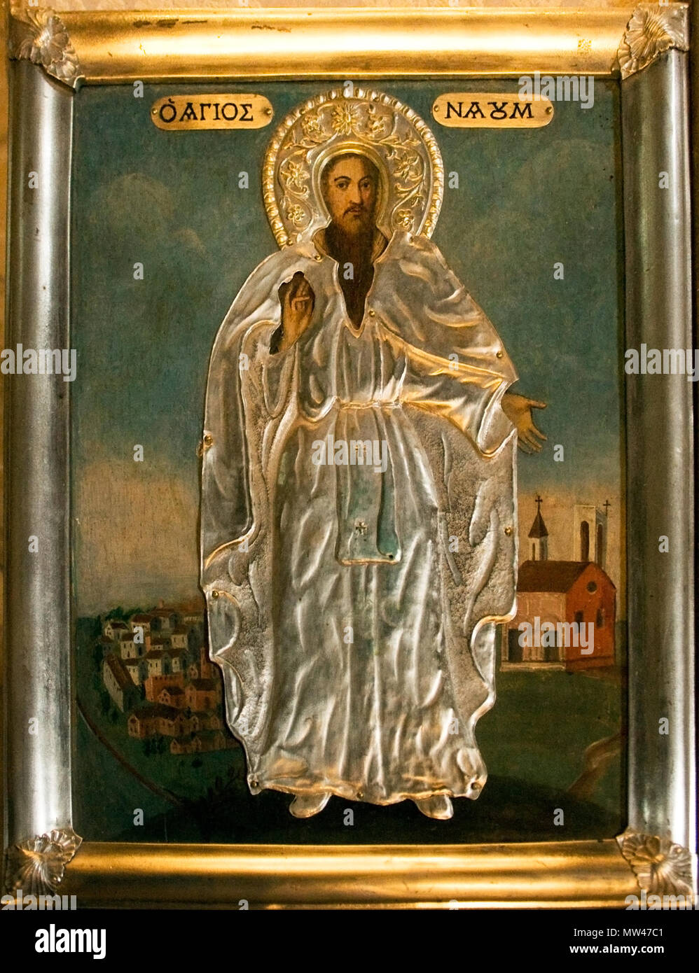 .  Magyar: Szent Naum English: Icon of Saint Naum in Miskolc  . 19. century  291 Icon of Saint Naum in Miskolc Stock Photo