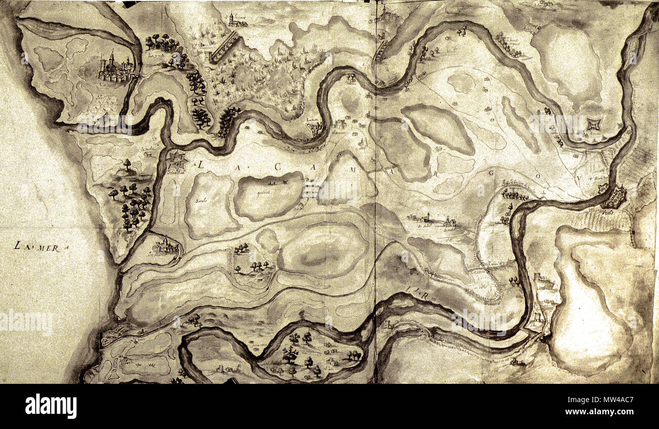 Francais Plan De La Camargue Utilise Par Les Troupes Du Duche De Savoie Sous La Ligue 1590 1595 January 12 Carte Dressee Par Les Ingenieurs Militaites De Charles Emmanuel