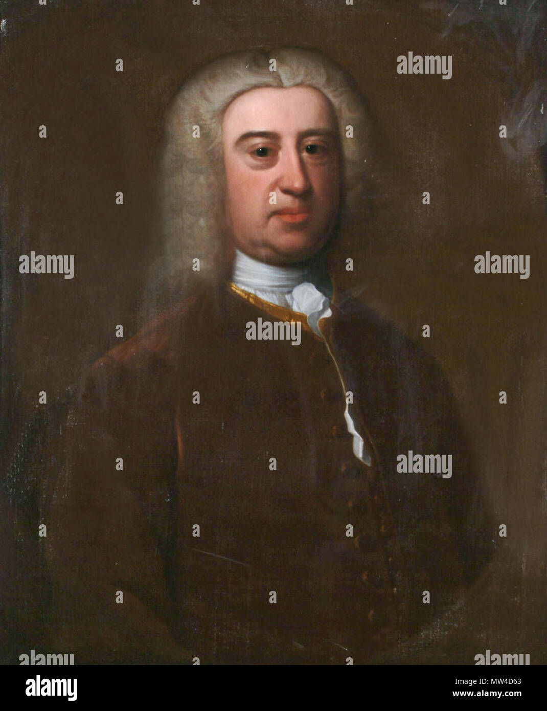 . English: James Harris of Salisbury (1709-1780) oil on canvas 77 x 64 cm inscribed verso: James Harris of the..., Salisbury / Author of the chara...ties, and grandfather of the first Lord Malmesbury. Married the ...Elizabeth Ashley...of the...rd Earl of Shaftsbury. Died..1733  . 18th century. circle of Arthur Pond 306 James Harris of Salisbury 1709-1780, by circle of Arthur Pond Stock Photo