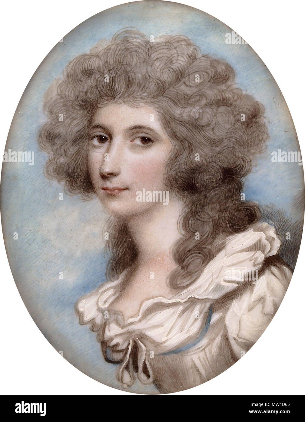 . English: Caroline Price (1755-1826) oval, 6.4 cm high  . second half of 18th century. Andrew Plimer (1763-1837) 115 Caroline Price (1755-1826), by Andrew Plimer (1763-1837) Stock Photo