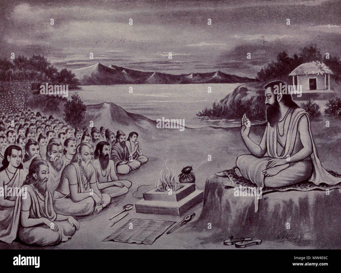619 Ugrashravas narrating Mahābhārata before the sages gathered in Naimisha Forest Stock Photo