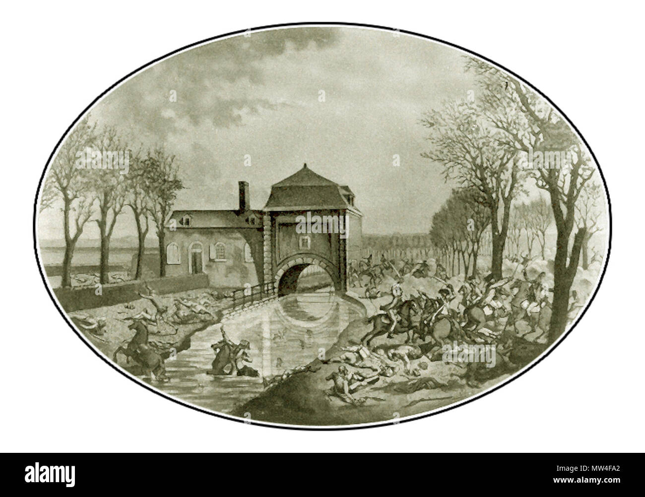 . Français : ferme de la marmite 1792 . 1 November 2012, 15:16:39. Unknown 139 Combatferme-ecluse-Jemappes Stock Photo