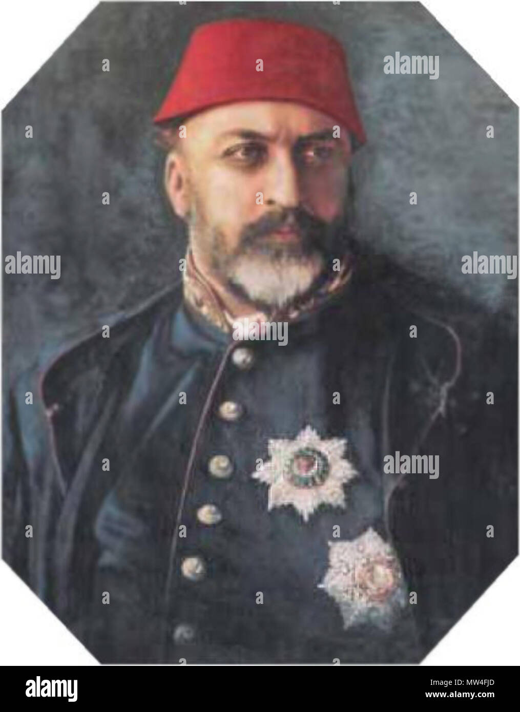 . Sultan Abdül Aziz I . before 1870's. anonymous court painter 580 Sultan Abdulaziz I Stock Photo