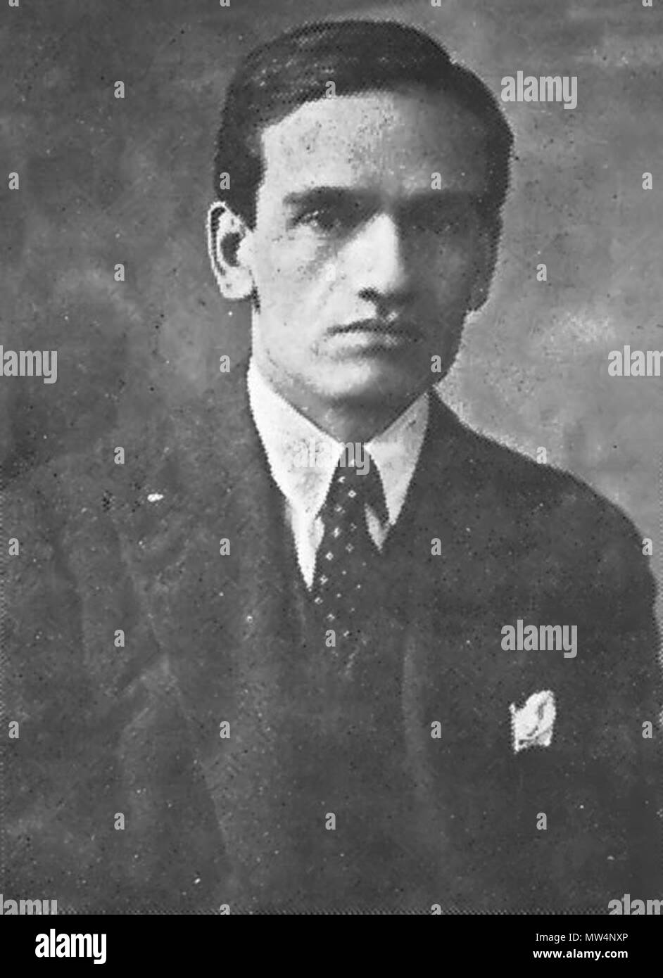 . Español: El poeta peruano César Vallejo . 1922. Anonymous 120 Cesar Vallejo Stock Photo