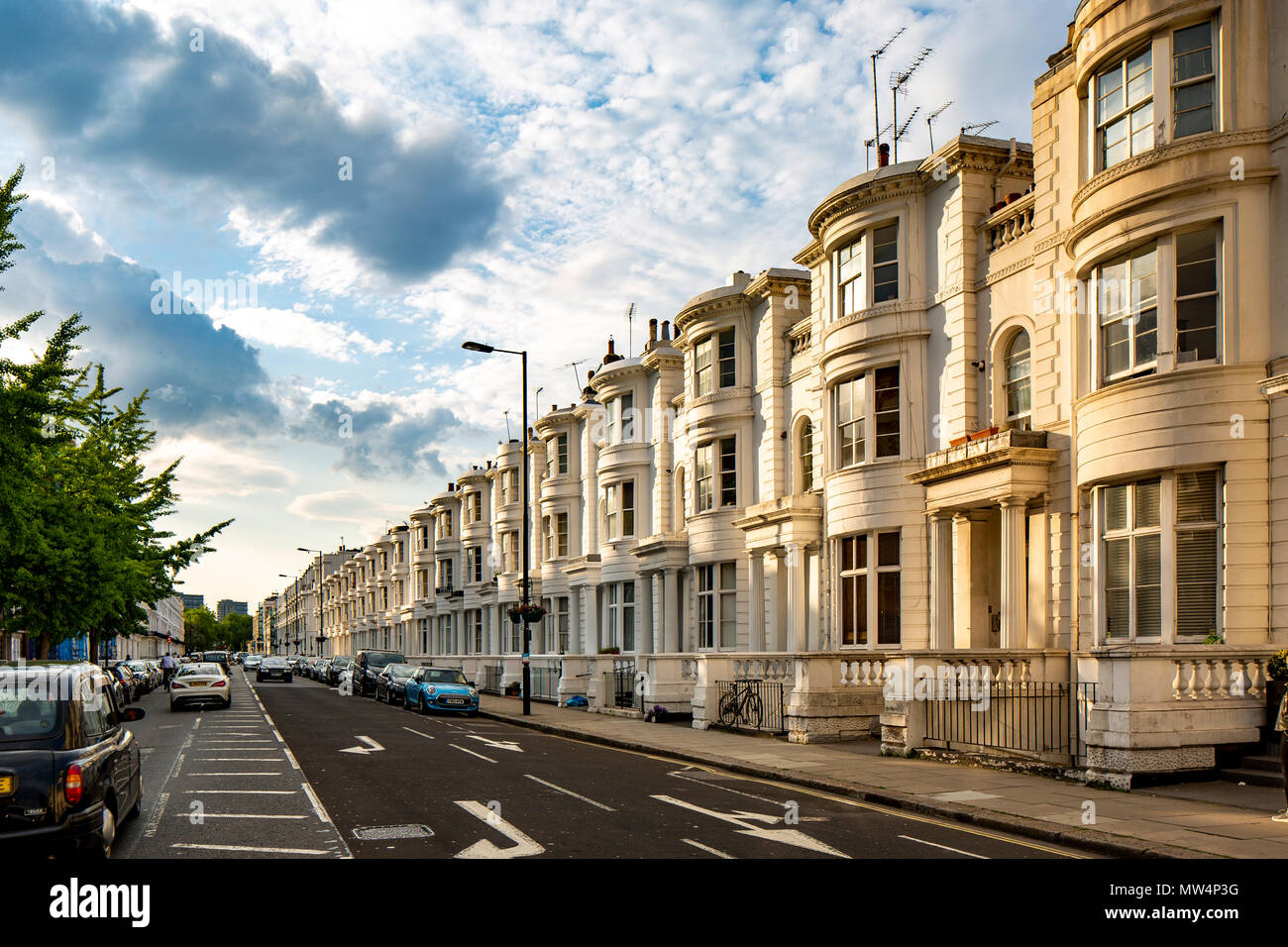 London, Gloucester Terrace Late Evening image of a Victorian street