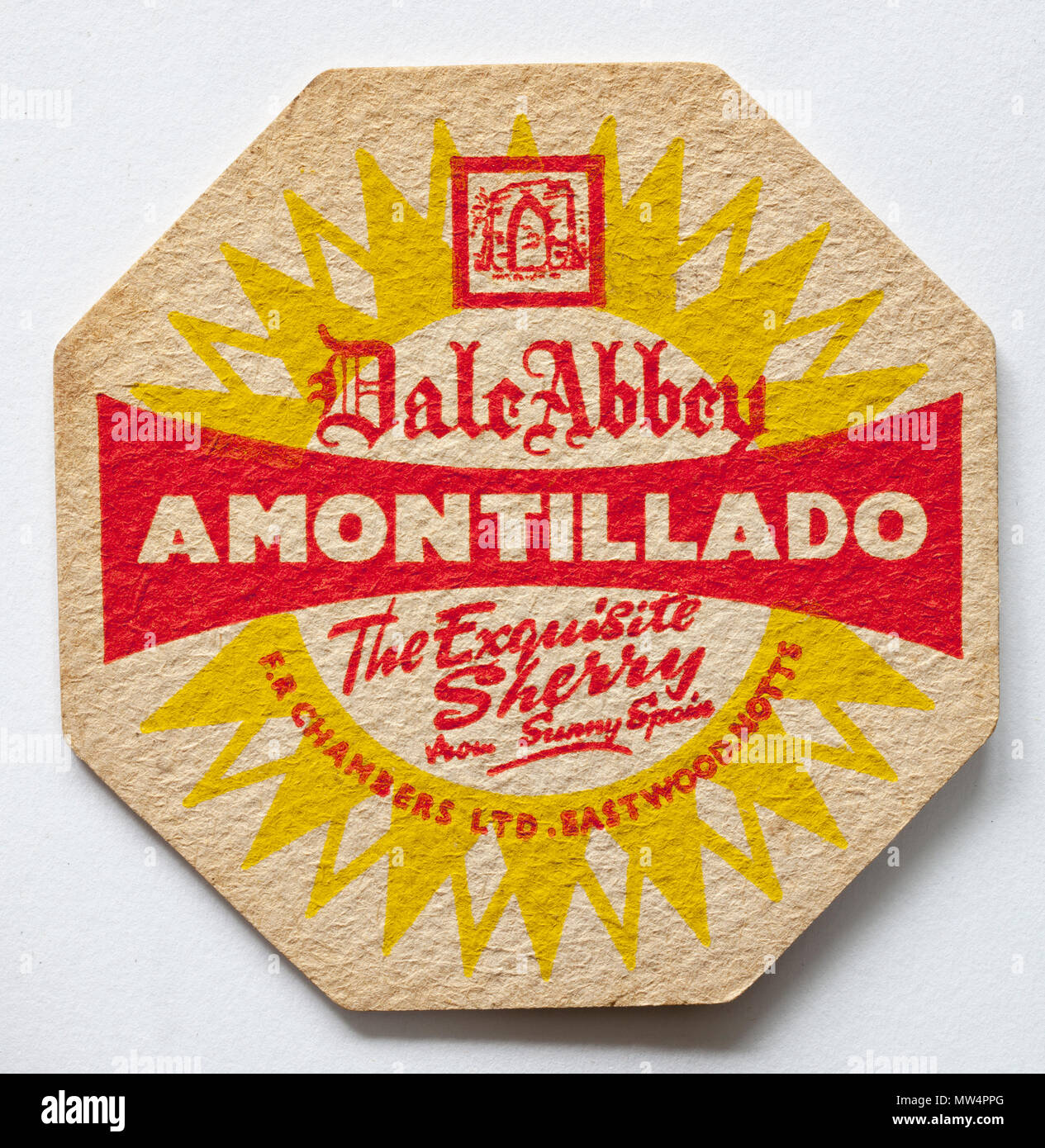 Old Vintage British Beer Mat Advertising Dale Abbey Sherry Stock