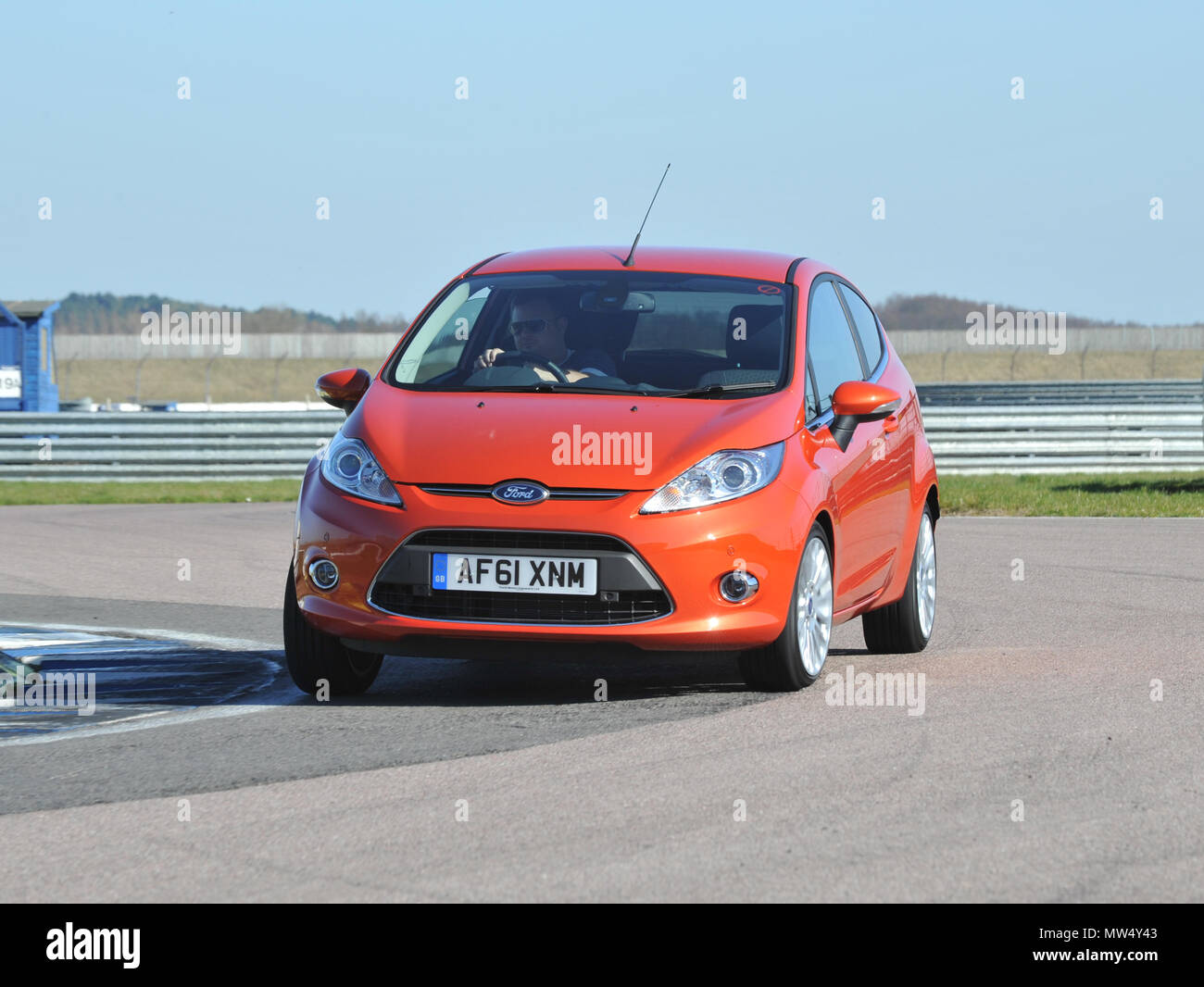 2012 Ford Fiesta car on track Stock Photo