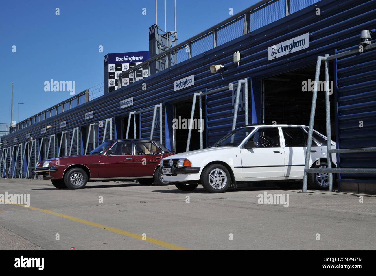 Mk1 Vauxhall Cavalier and Mk3 Ford Escort XR3 British best sellers Stock Photo