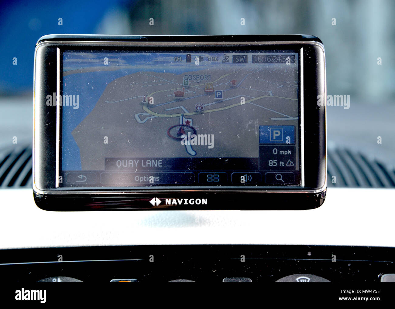 Sat nav built in to a VW Up! city car Stock Photo