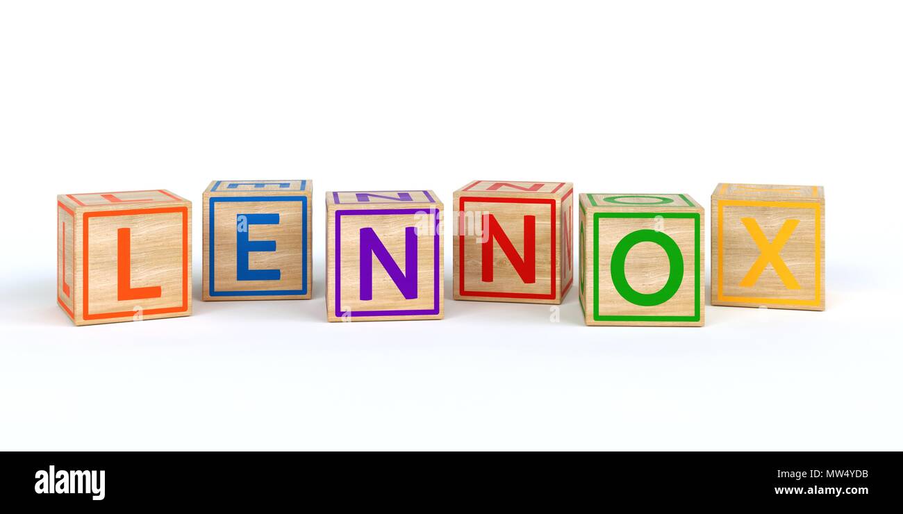 The name lennox written with Isolated wooden toy cubes Stock Photo Alamy