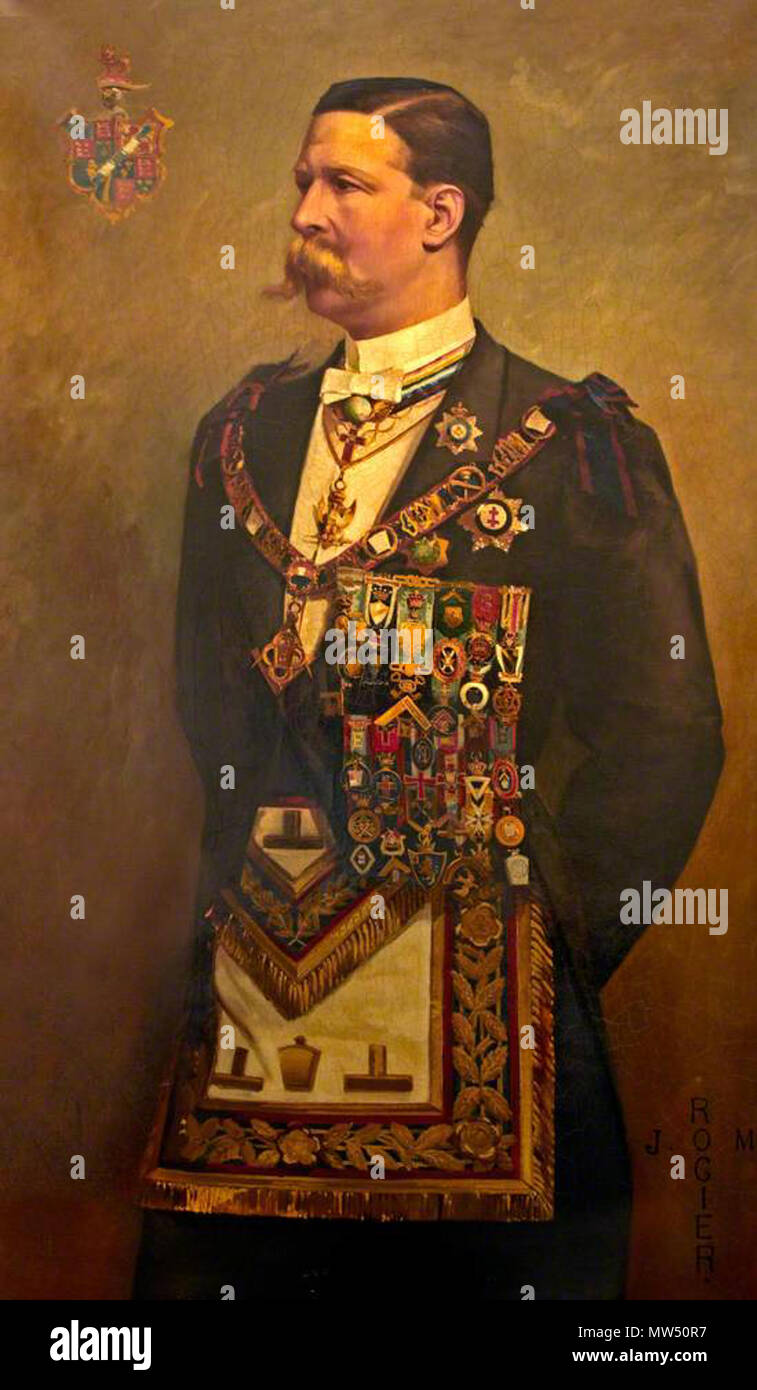 . English: Henry James FitzRoy, Earl of Euston . before 1912. Jean Marius Rogier (1851 – 1928) 594 The Earl of Euston wearing Masonic regalia Stock Photo