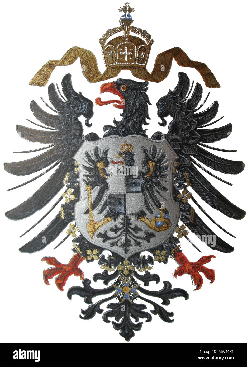 . Deutsch: Reichsadler des Preußisch-Deutschen Kaiserreiches ab 1874. English: Imperial Eagle of the German Empire to 1874. Italiano: Stemma dell'Impero Germanico (1874) . 1874. Unknown 294 Imperial Coat of arms of Germany (1874) Stock Photo