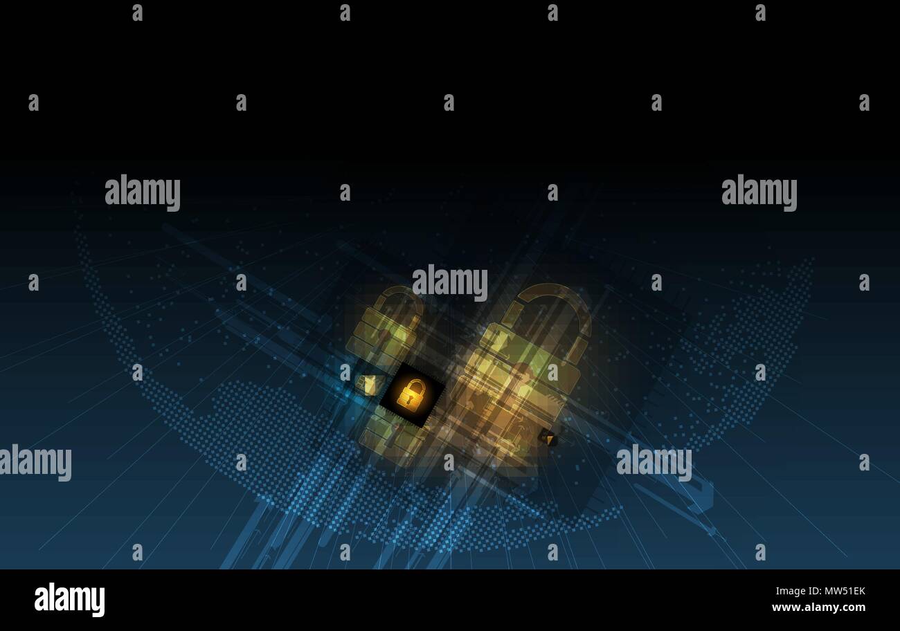 Technology security concept. Modern safety digital background. Protection system Stock Vector