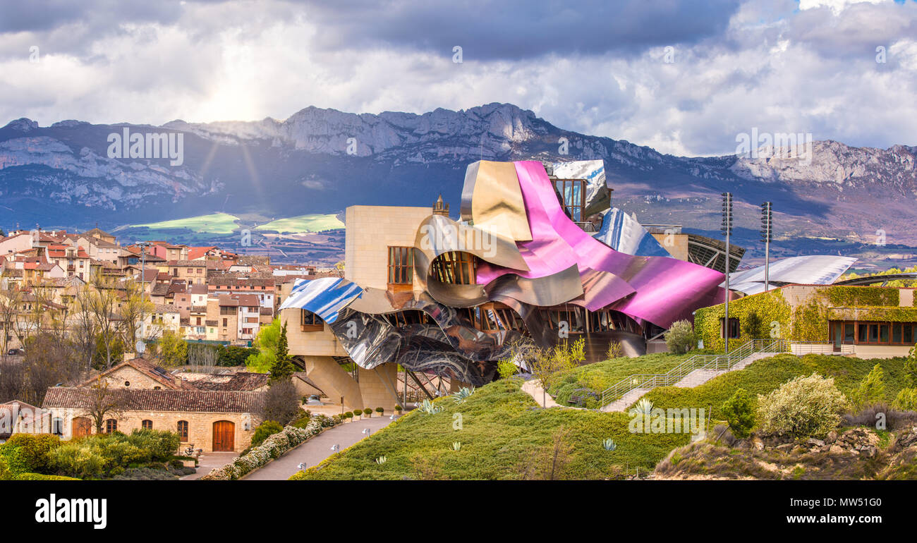 El Ciego City, Frank Gehry architect, La Rioja Area, Logroño province, Marques de Riscal Hotel, spain, wine cellar Stock Photo