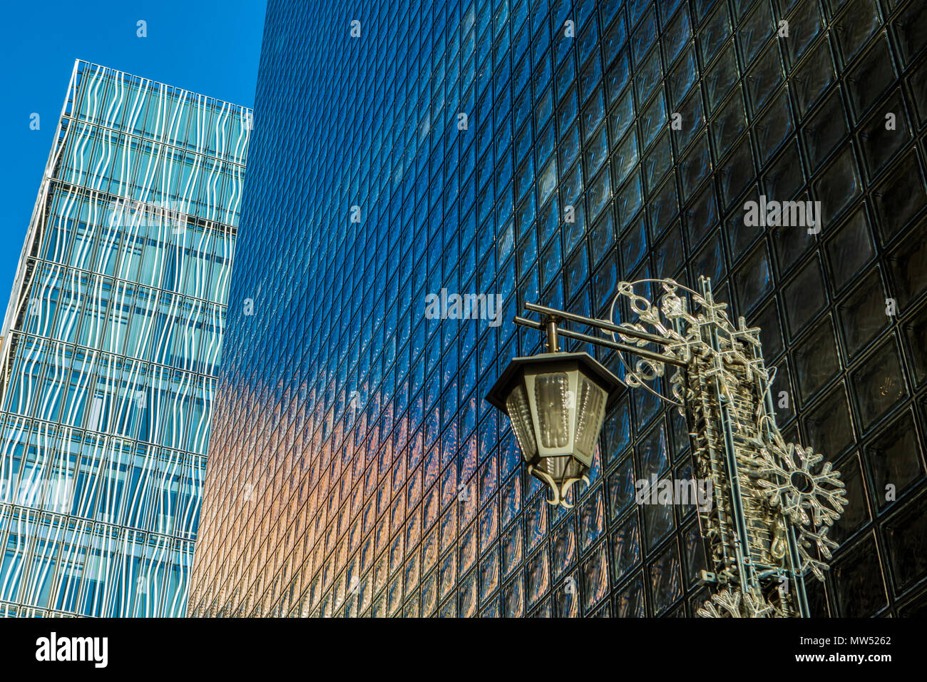 Japan , Tokyo City, Ginza District, Glass Wall Stock Photo