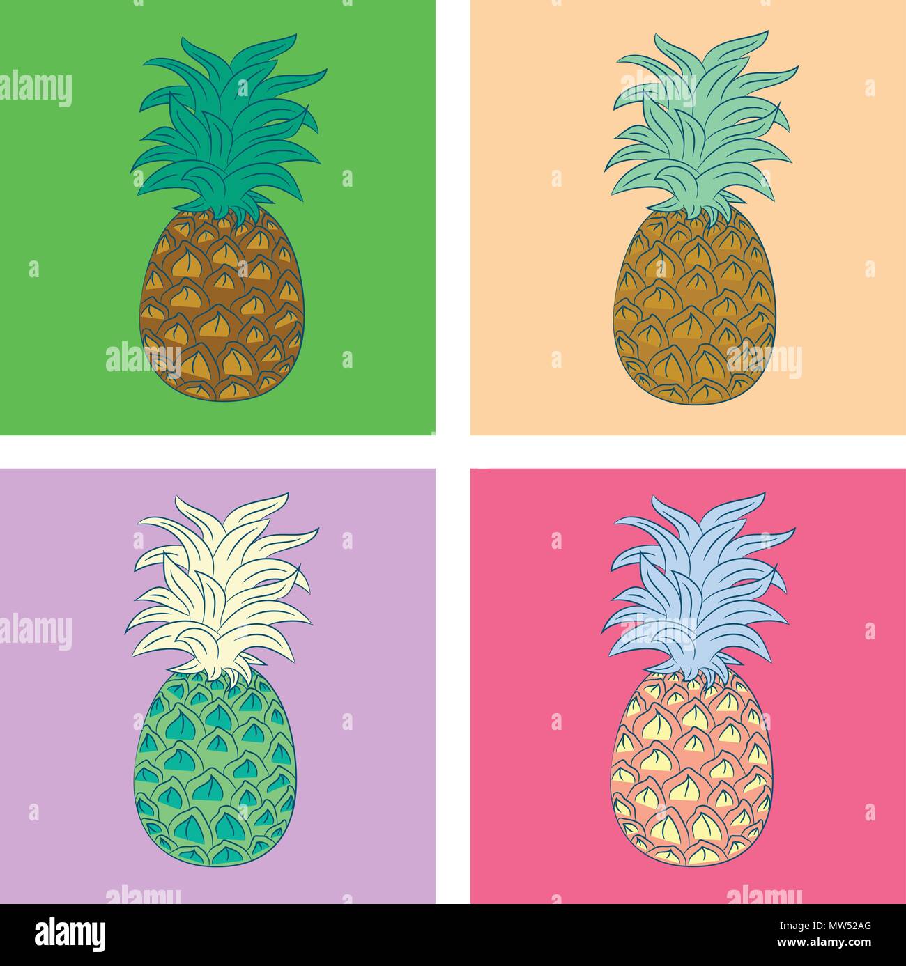 Pineapple colorful vector illustration Stock Vector Image & Art - Alamy