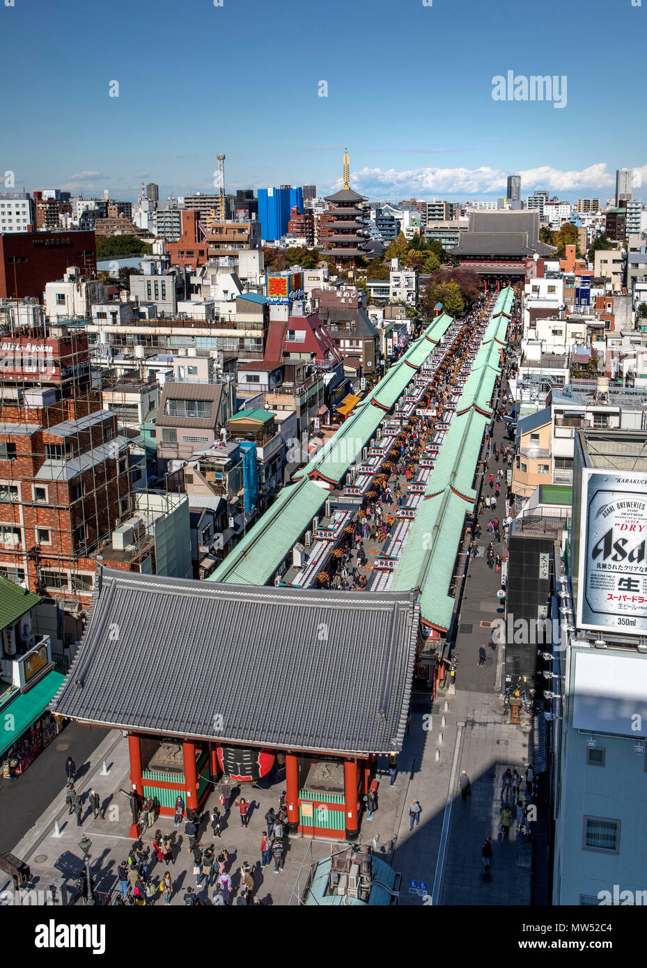 Japan , Tokyo City, Asakusa District, Sensoji Temple, Nakamise Street Stock Photo