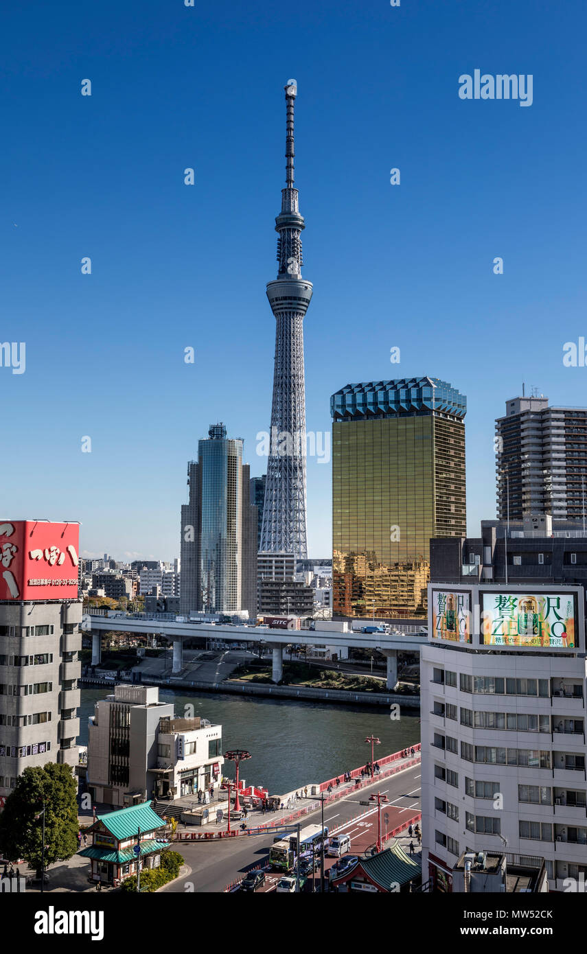 Japan , Tokyo City, Skytree Tower Stock Photo