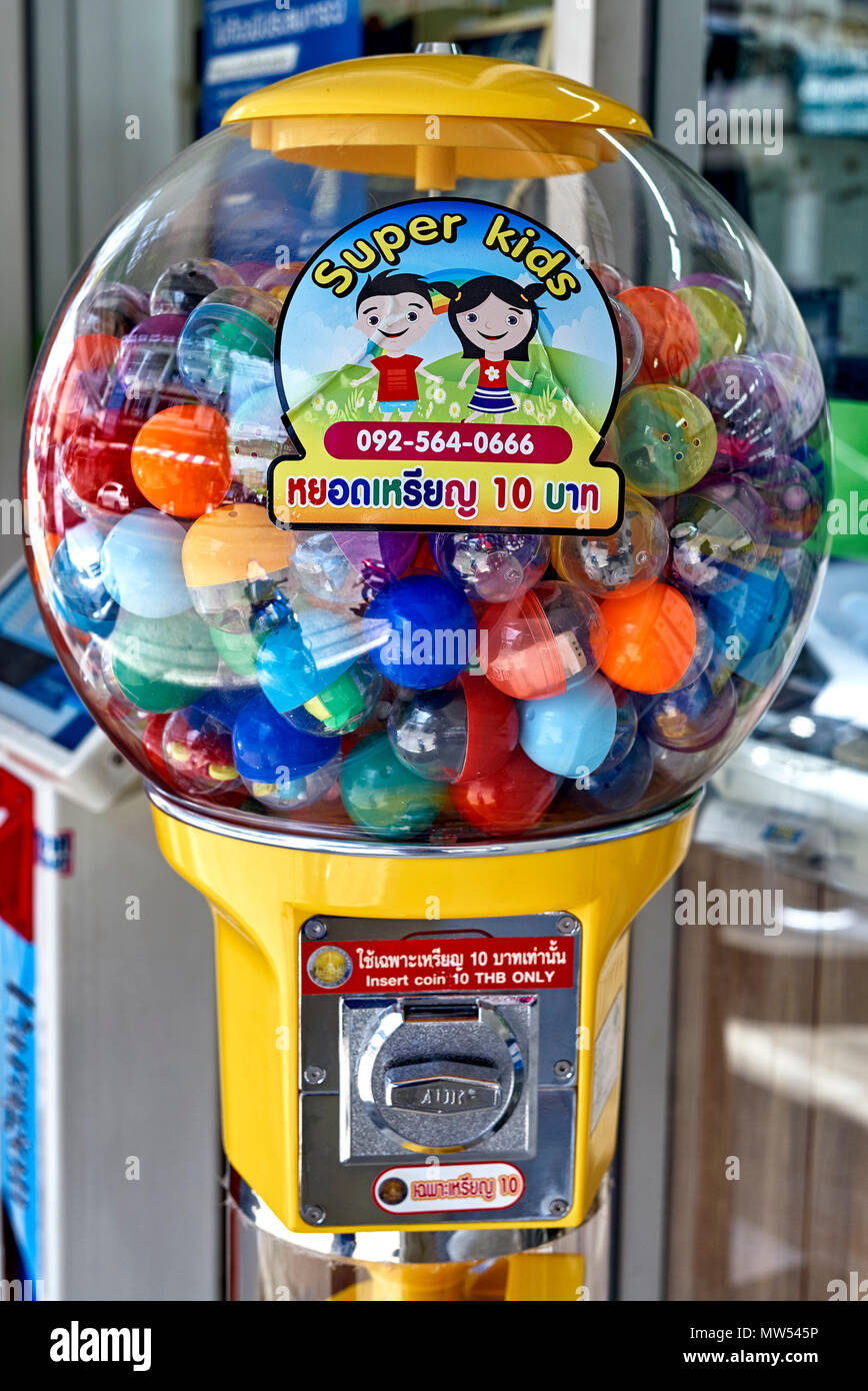 Gumball machine, Toy dispensing machine Stock Photo
