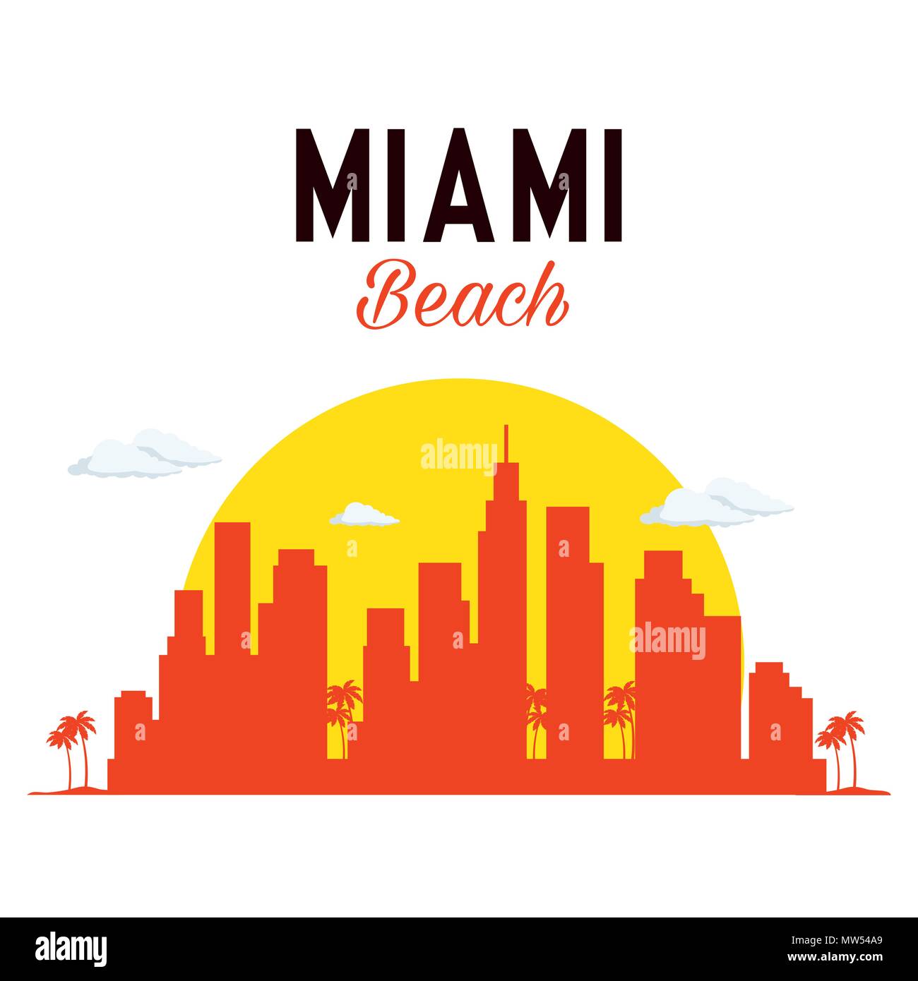 miami beach cityscape scene Stock Vector Image & Art Alamy
