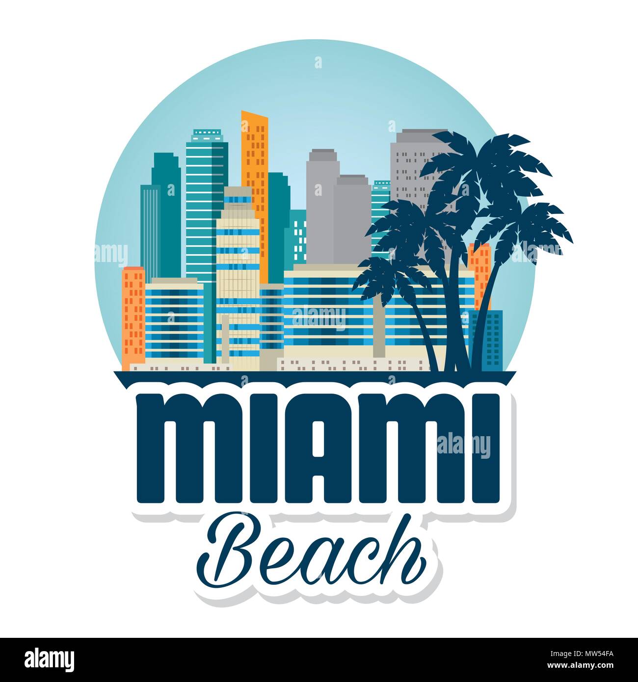 miami beach cityscape scene Stock Vector Image & Art Alamy