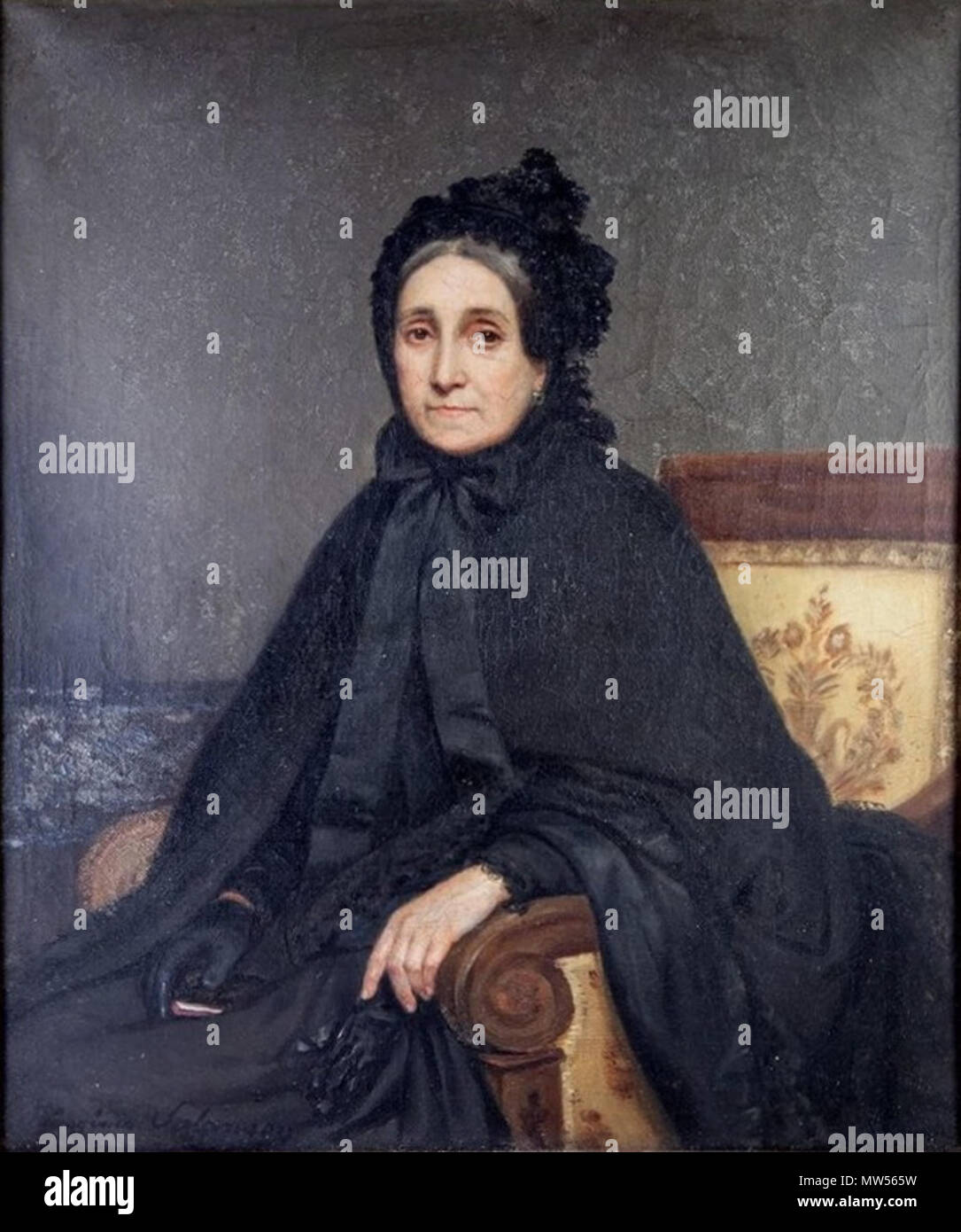 . Français : Portrait de Mme P..., 1870 . 15 May 2015, 23:30:13. Eugénie Salanson 494 Portrait de Mme P... 1870 Stock Photo