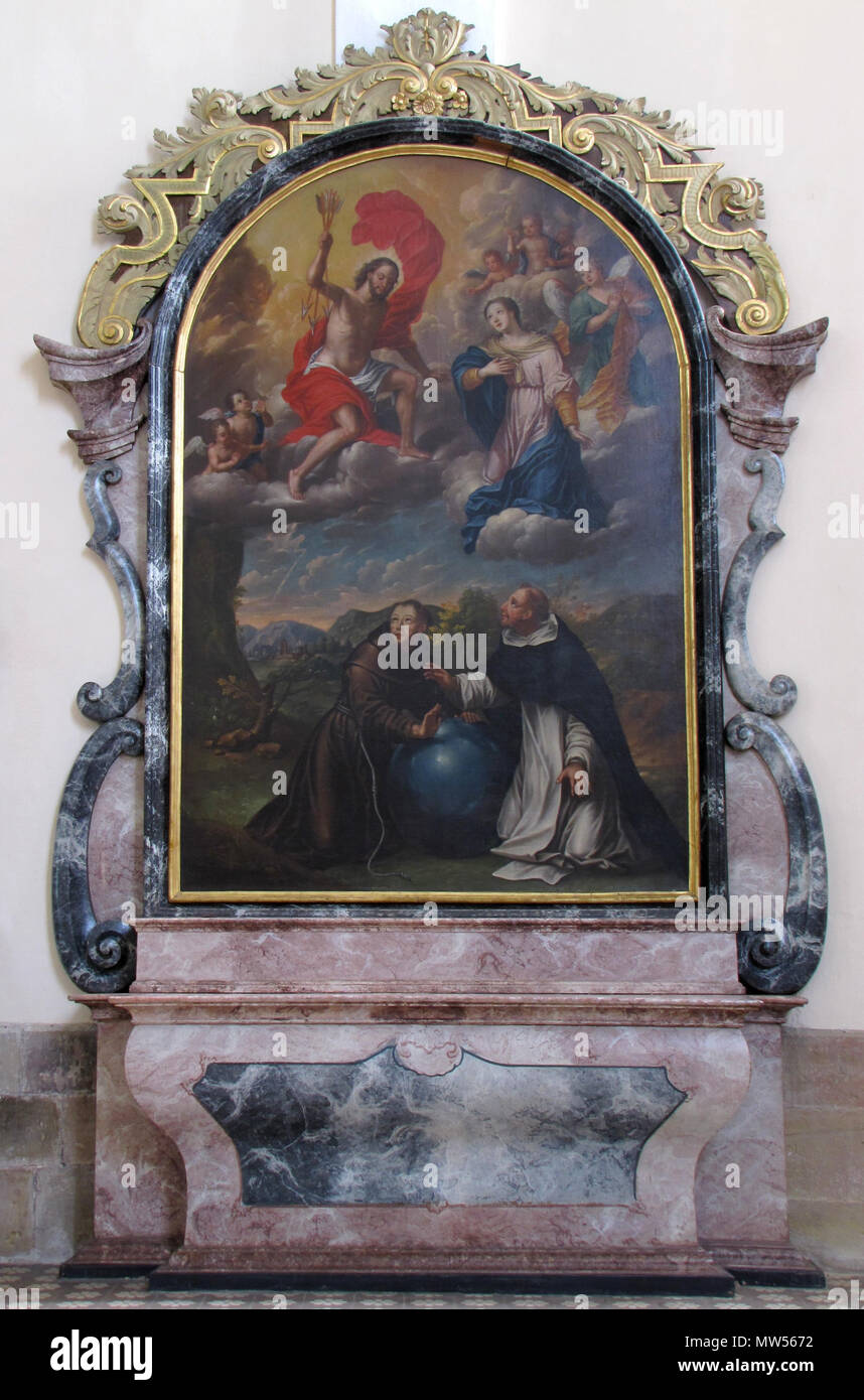 . Saint François d'Assise et Saint Dominique protégeant le monde contre