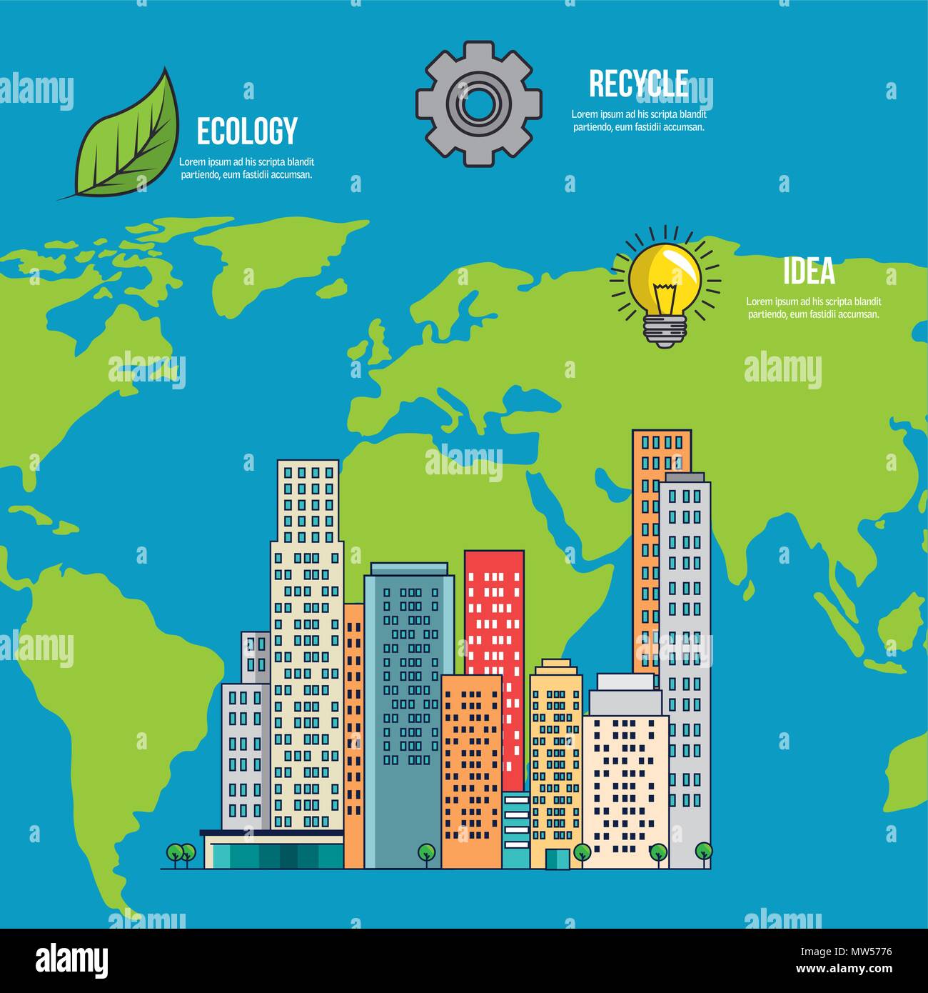 ecology green city with earth planet Stock Vector Image & Art - Alamy