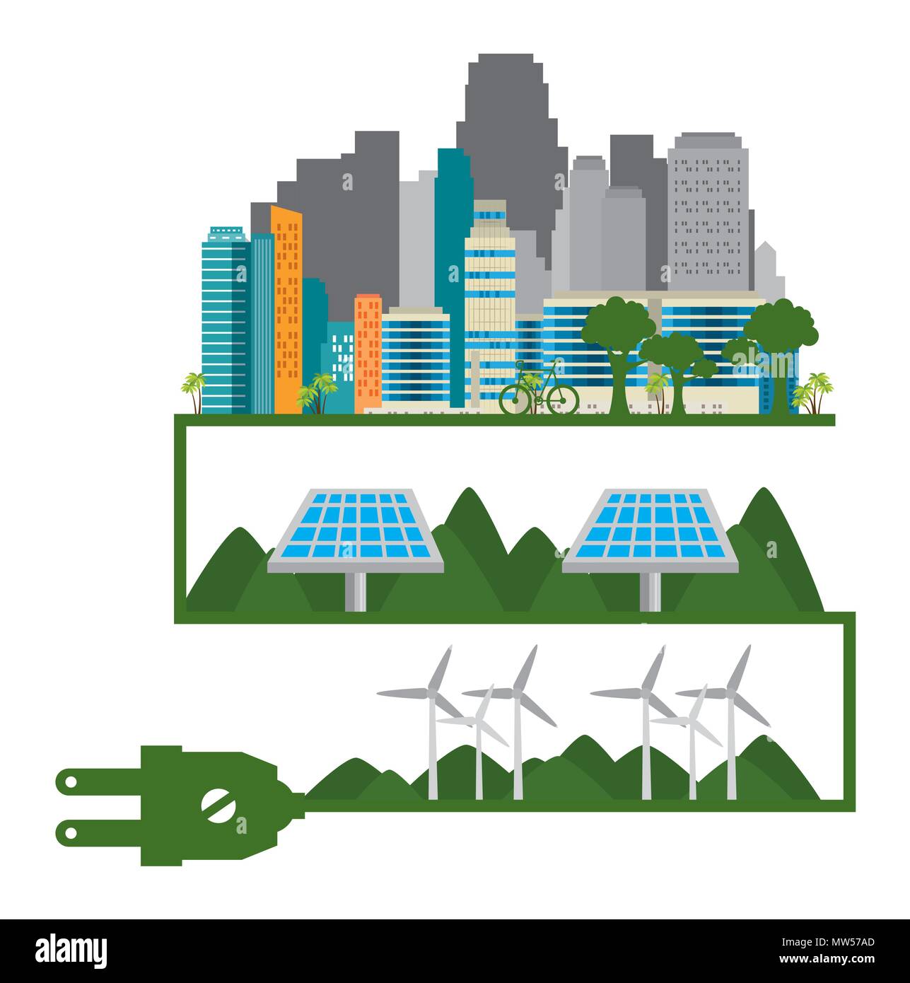 buildings ecology green city scene Stock Vector Image & Art - Alamy