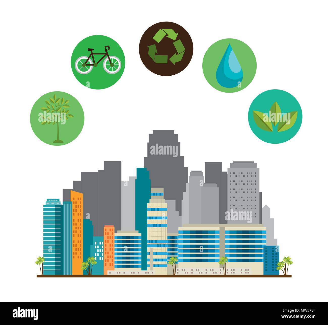 buildings ecology green city scene Stock Vector Image & Art - Alamy