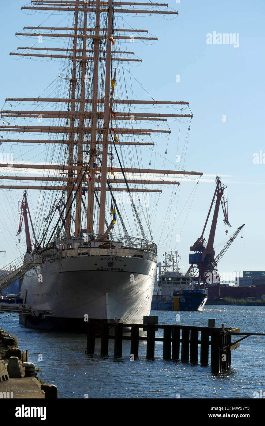 Barken Viking, a tall ship used as a hotel in Gothenburg Stock Photo