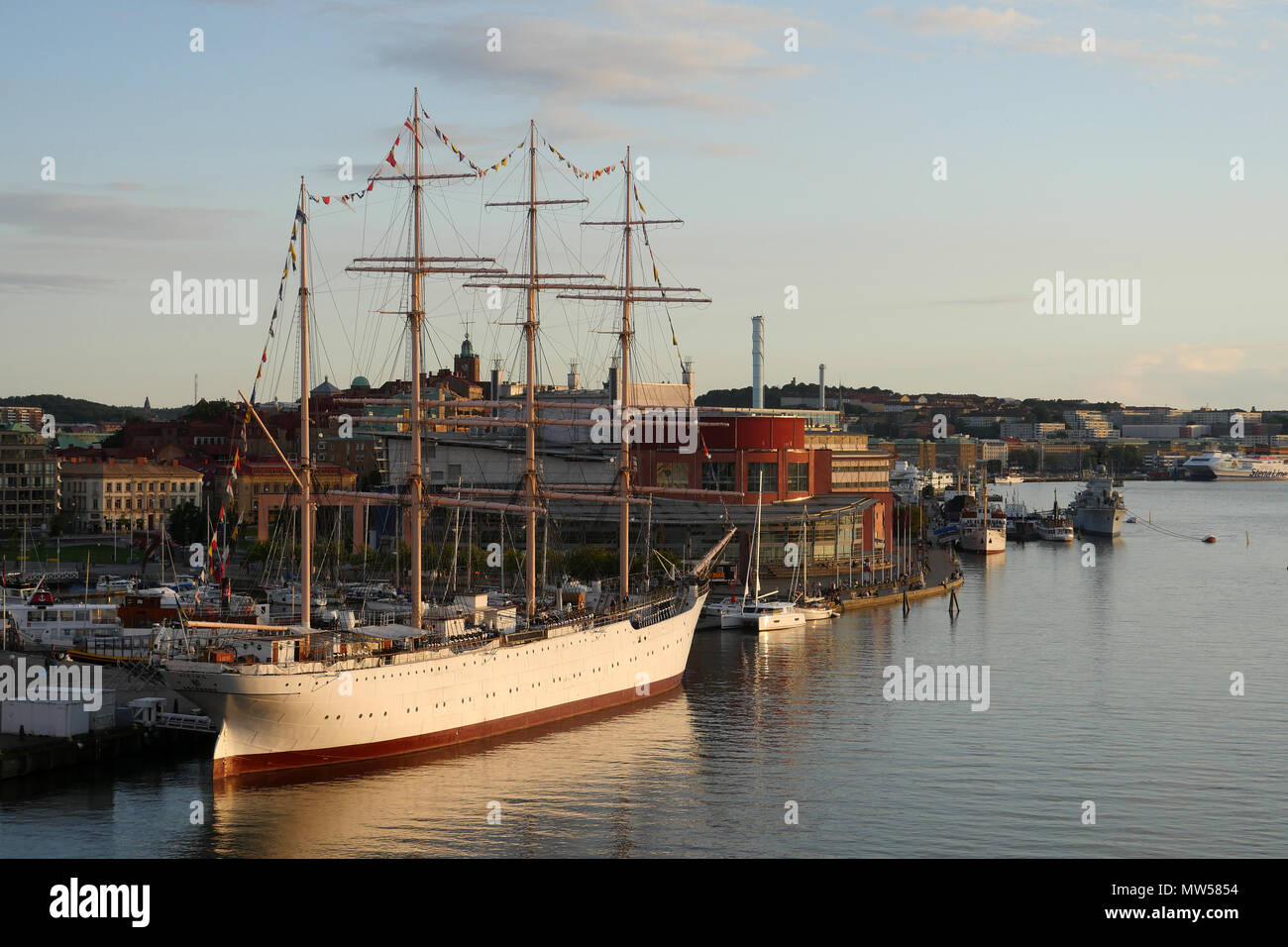 Barken Viking, a tall ship used as a hotel in Gothenburg Stock Photo