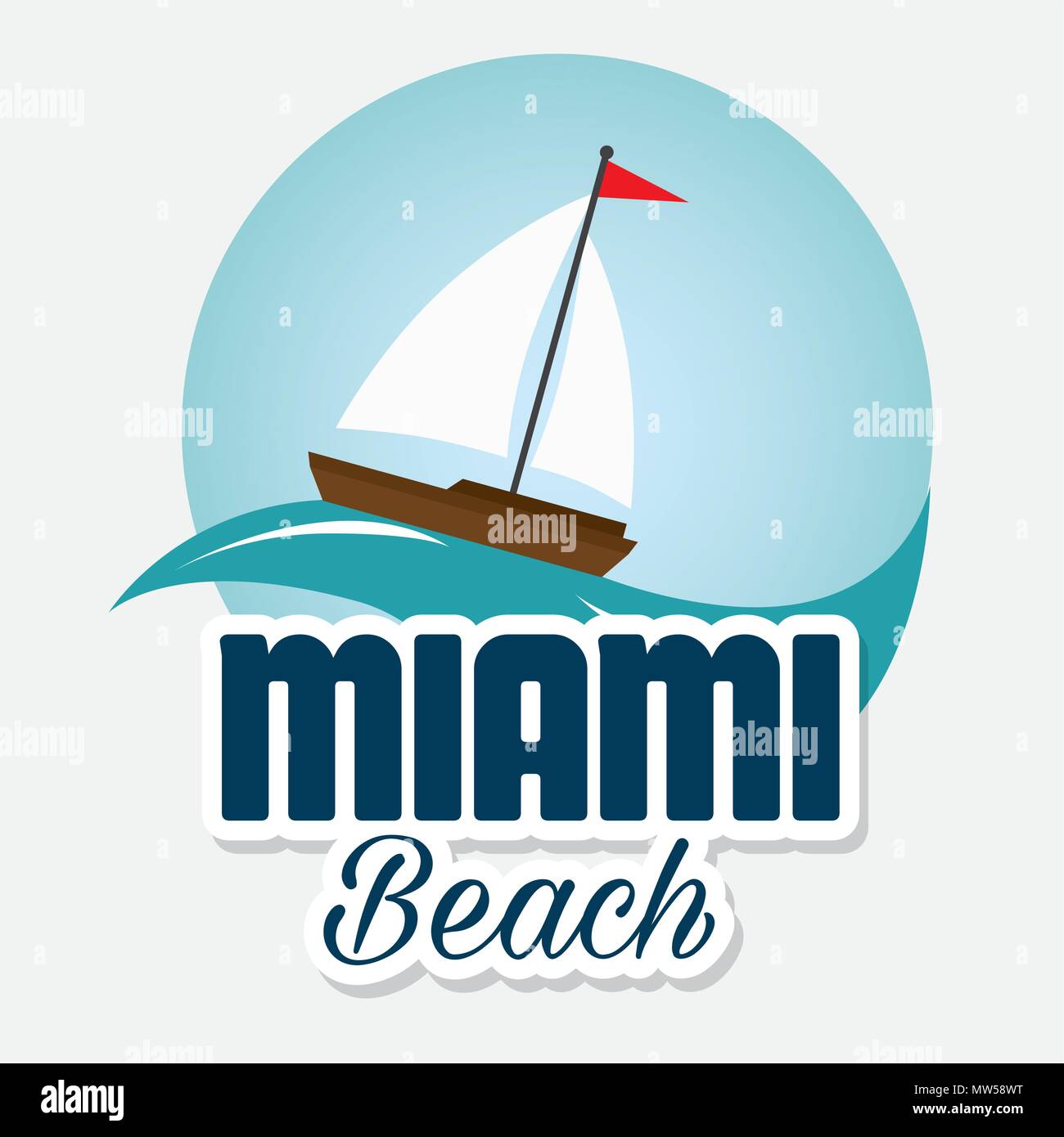 miami beach california scene Stock Vector