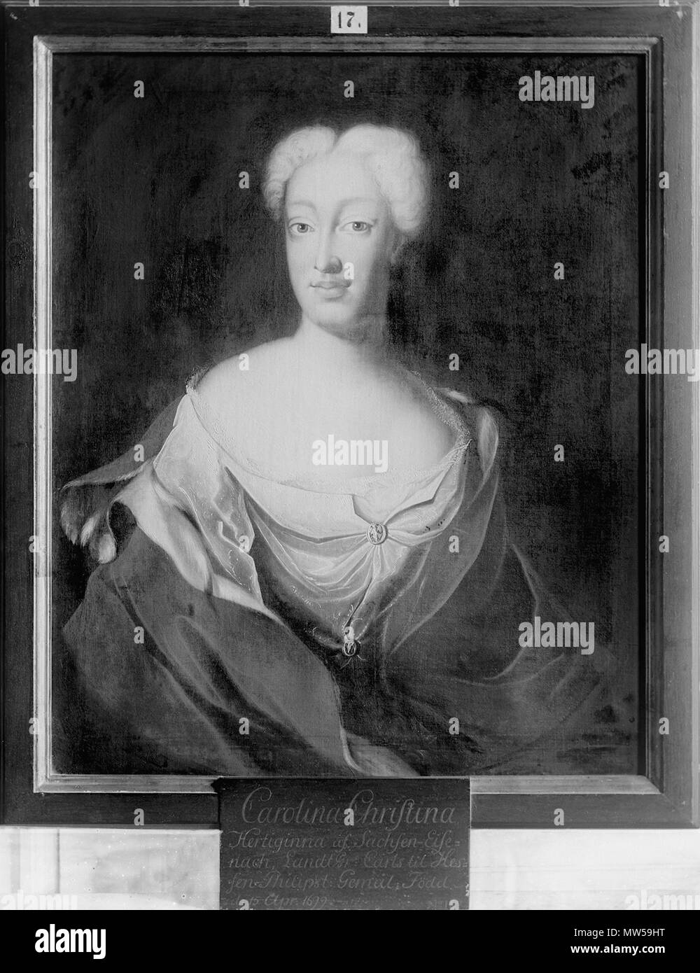.  Svenska: Karolina Kristina, 1699-1743, prinsessa av Sachsen-Eisenach  . 1726  336 Karolina Kristina, 1699-1743, prinsessa av Sachsen-Eisenach - Nationalmuseum - 14686 Stock Photo