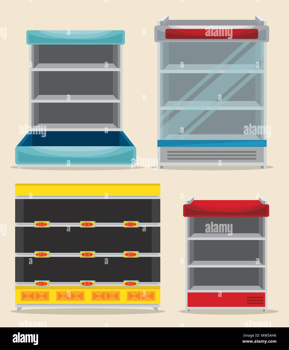 supermarket set shelvings empty Stock Vector Image & Art - Alamy
