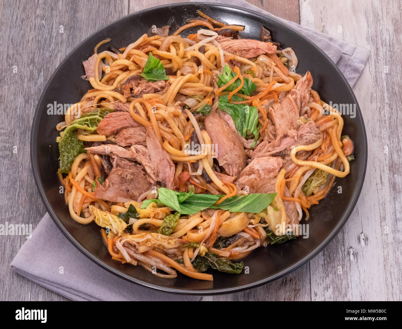 Hoisin duck with noodles Stock Photo - Alamy